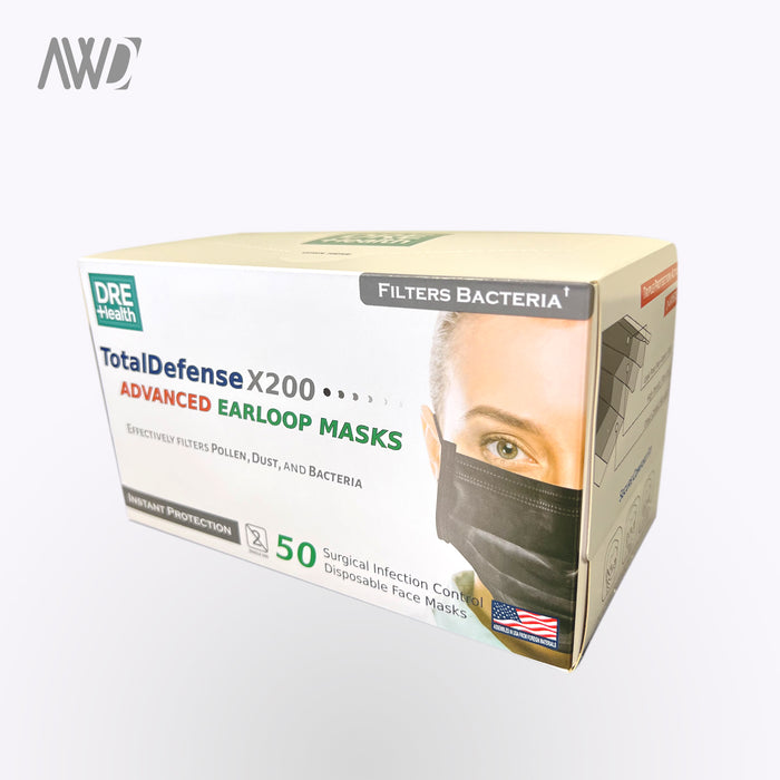 Disposable Black Face Mask L2- WHOLESALE PRICING | AWD Disposable